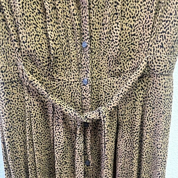 Loft Leopard Print V-Neck Midi Shirtdress 2P - Picture 3 of 5